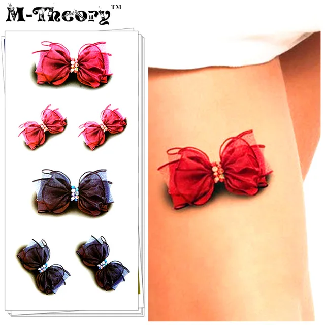 M-theory 3d Makeup Temporary Tattoos Body Arts Bowknots Flash Tatoos Stickers 19x9cm Swimsuit Bikini Makeup Car Styling Tools M-theory 3d Makeup Temporary Tattoos Body Arts Bowknots Flash Tatoos Stickers 19x9cm Swimsuit Bikini Makeup Car Styling Tools