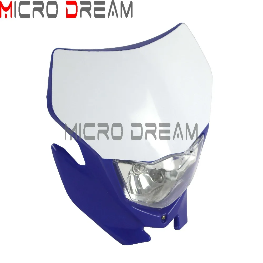 Мотокросс галогенная маска на фару 12 В H4 головной светильник обтекатель Универсальный налобный фонарь для Yamaha WR YZ TTR WRF 85 125 250 250X425 450