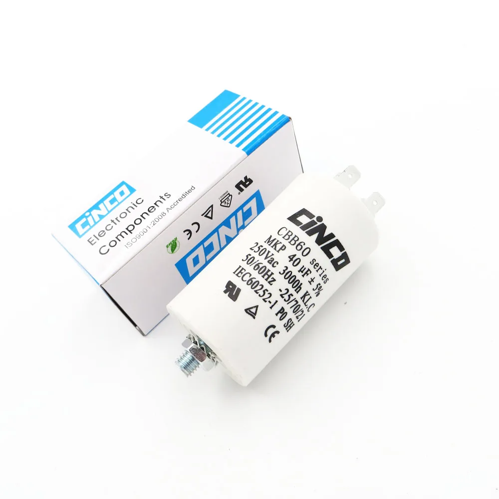 

40MFD 250VAC CBB60 Motor Run Capacitors Polypropylene Film Ac 250V 220V Water Pump electrical Capasitor engine 40uf 40mf
