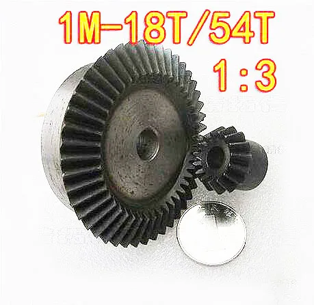 

1Set 1M-18T/54T- 1:3 45steel Umbrella Gear Surface Hardening Bevel Gear-Diameter:19mm/55mm