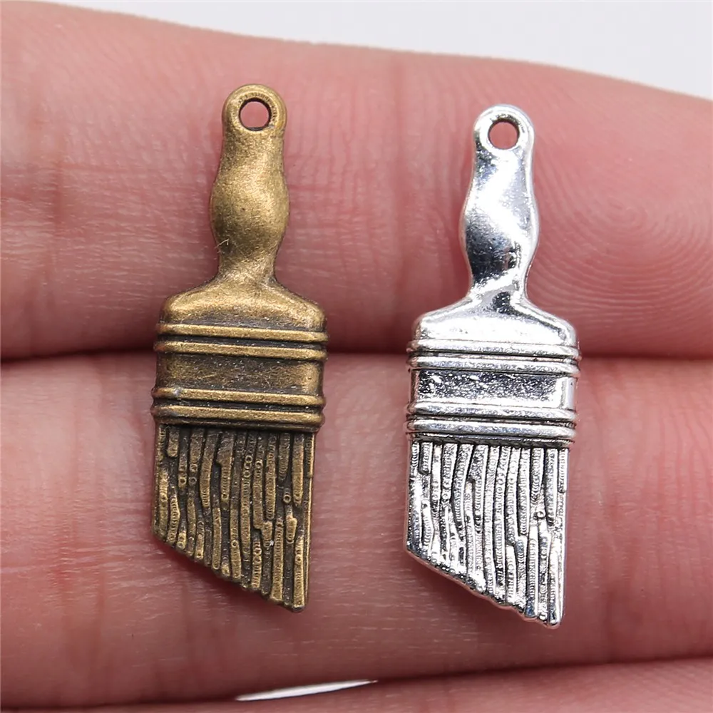 WYSIWYG 5pcs 27x9mm Pendant Paint Brush Paint Brush Charm Pendants For