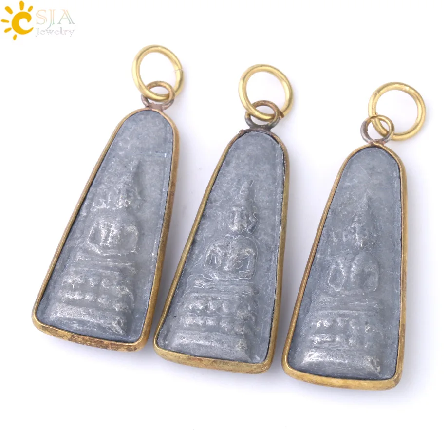 CSJA, для мужчин и женщин, талисманы Будда, амулеты для изготовления ювелирных изделий, маленькие винтажные 3D тисненые мужские ожерелья, подвески, абстрактный подарок S322