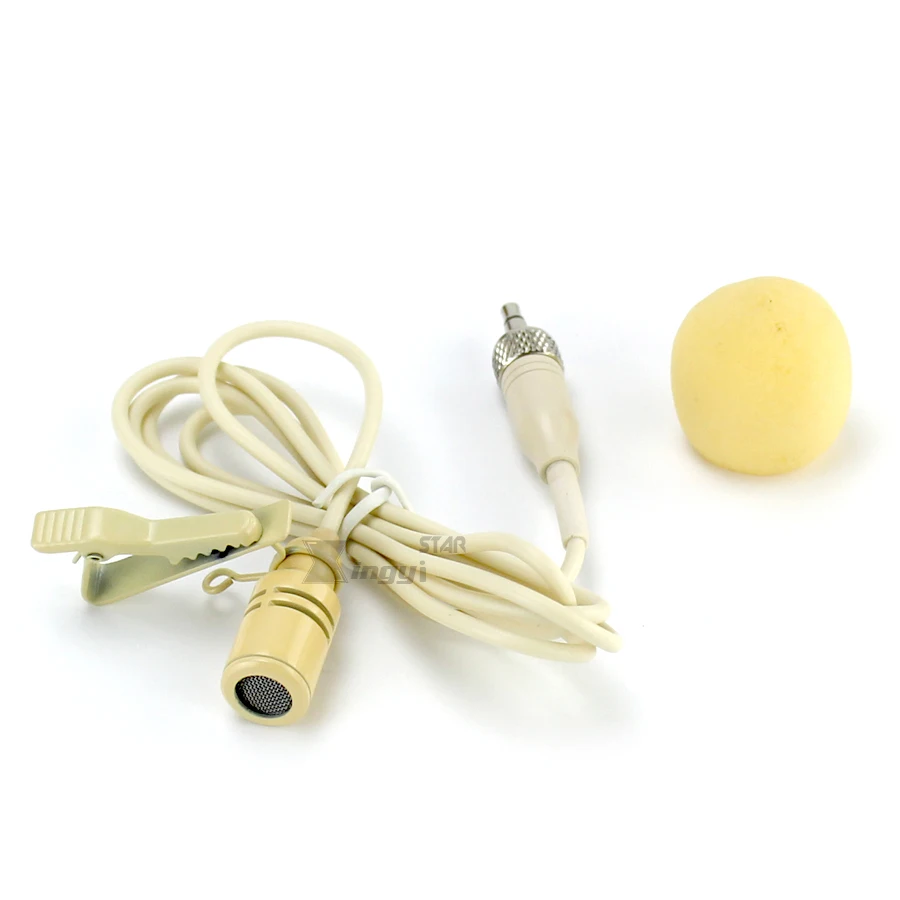 Бежевый галстук на зажиме микрофон конденсатор петличный отворот 3 5 мм винтовой