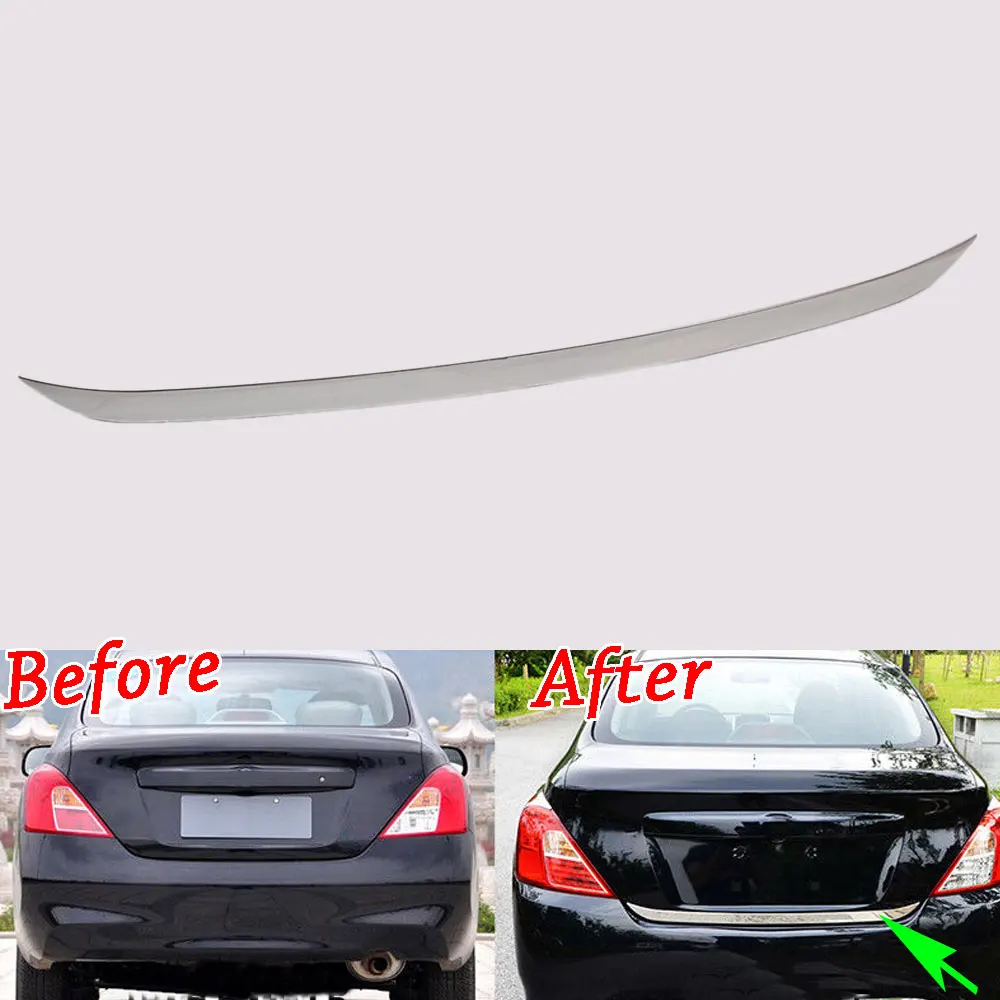 

BBQ@FUKA 1pc Stainless Steel Rear Door Bumper Sill Protector Trim Cover Sticker Decorative For Nissan Sunny Versa 2012-2017 New