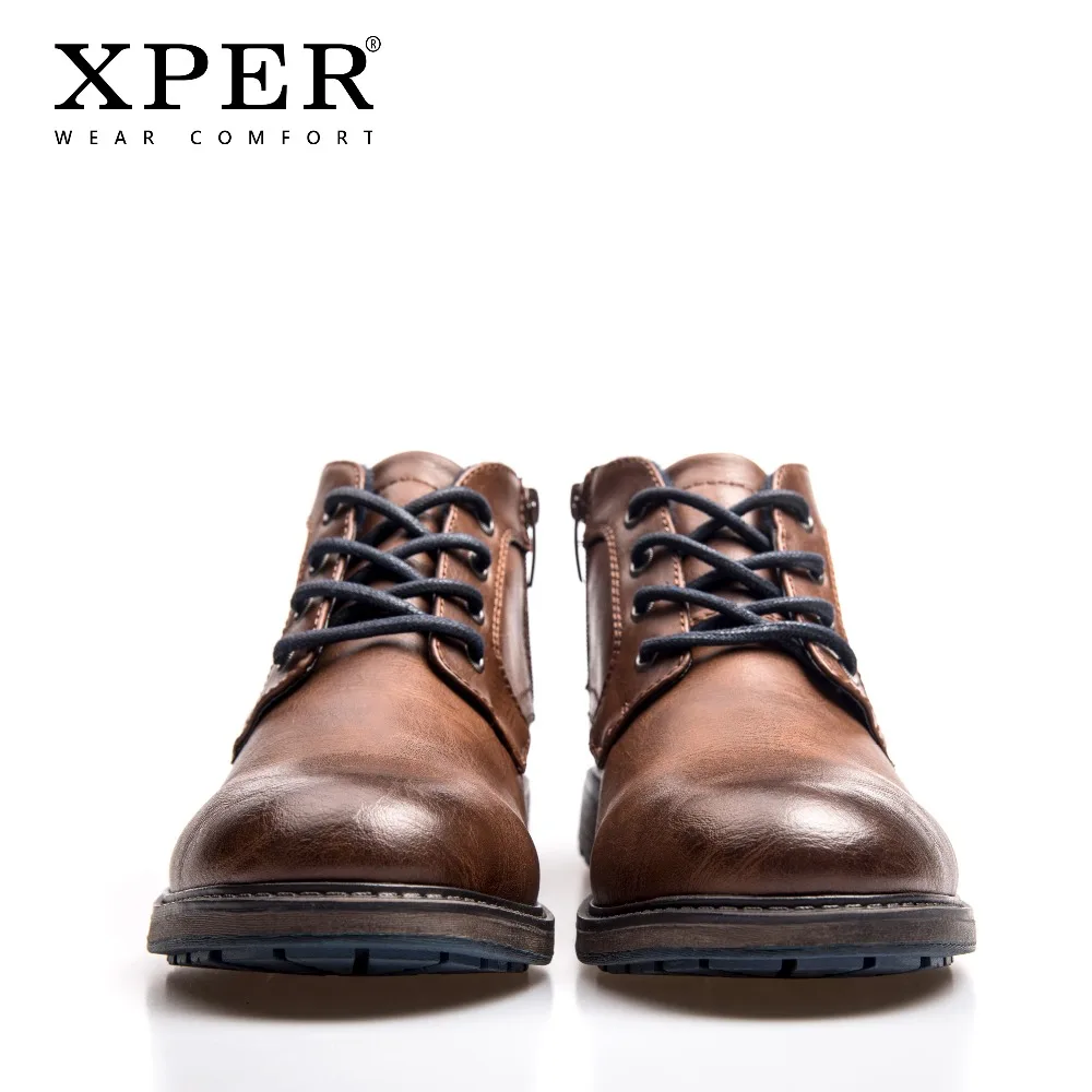 XPER Brand 2018 Big Size 40-48 Boots Men Casual Autumn Winter Shoes Mens Ankle Boots Zip Wear Comfort Work Footwear #XHY12507BR