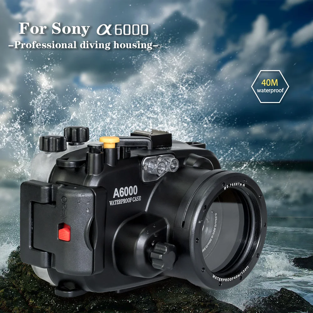 

Seafrogs Aluminum Alloy Camera Case for Sony A6000 Waterproof IPx 8 Housing Diving Depth 100m All Function Support Shooting Case