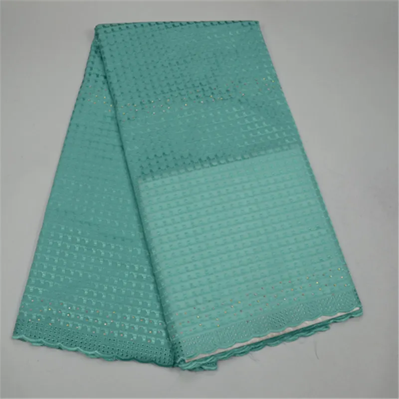 

New arrived aqua African Swiss Voile Lace 2018 African Polish Swiss Cotton Voile Lace Fabric For Women Bridal Dresses-L5