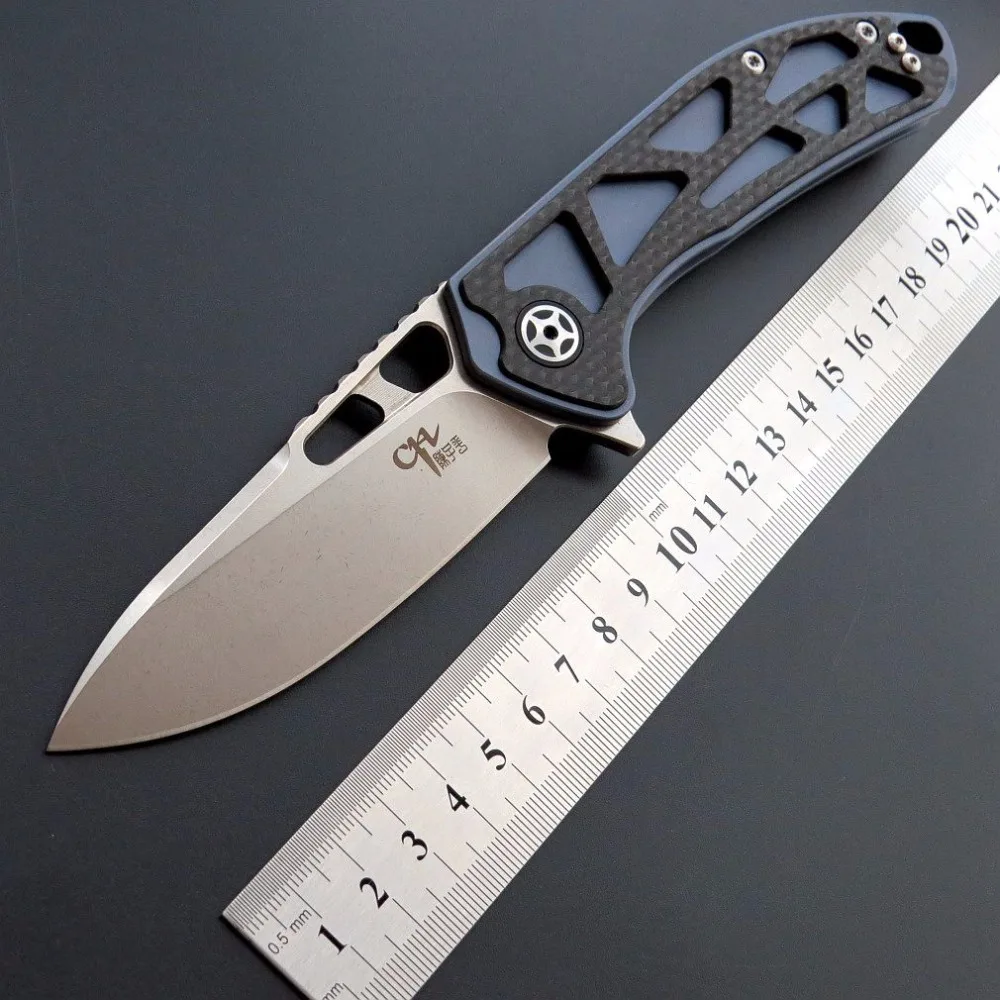 

CH CH3509 D2 blade titanium alloy + carbon fiber handle folding knife outdoor survival tactical camping tool EDC pocket knife