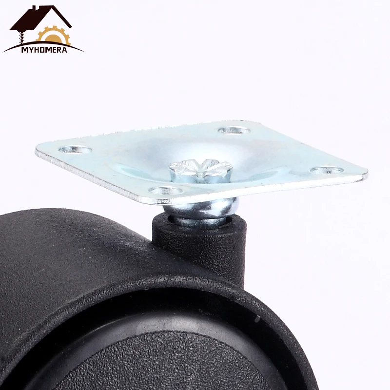 Rodízio da mobília da roda da cadeira de myhomera 4x 39mm/1.5 polegadas m8 parafuso/placa rodas do rodízio do giro ferragem freio silencioso proteger-4