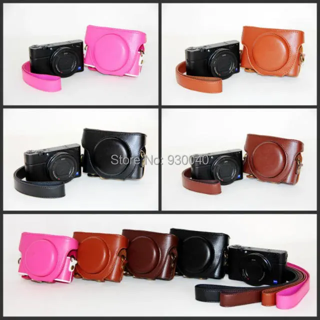 Черный/коричневый/кофе/Розовый Камера мешок кожаный чехол для цифровой Камера sony RX100 M3