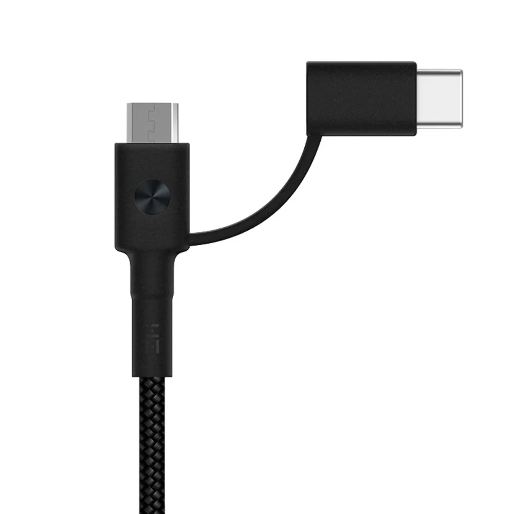 ZMI AL403 для type C-Micro USB кабель для передачи данных 2 в 1 Micro/type-C-USB-A кабель для зарядного устройства 1 м черный