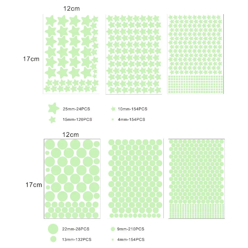 1 Набор светится в темноте, игрушки, флуоресцентные звезды, круглые наклейки для ночного света, светящиеся игрушки, подарок для детей, украшения для детской спальни