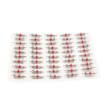 

uxcell 50pcs Universal Tire Tyre Valve Stem Core Part Silver Tone Red for Vehicle Car