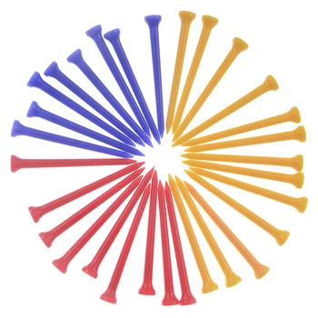 

30PC Mixed Color(Random) Plastic Golf Tees 83mm Durable Rubber Cushion Top Golf Tee Drop Shipping