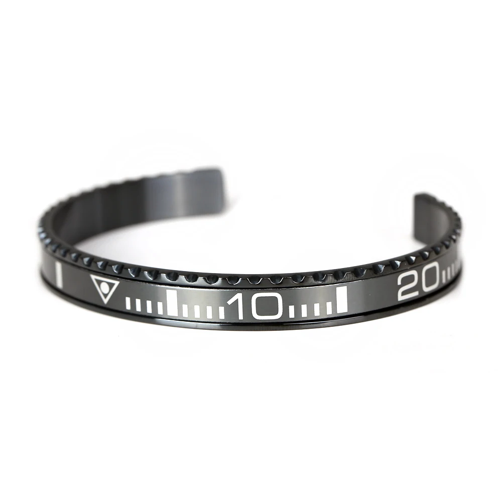

Fashion Speedometer Pulsera Life Style Brazalete Titanio Gun Black Stainless steel Cuff Speedometer Bracelets Bangles For Men