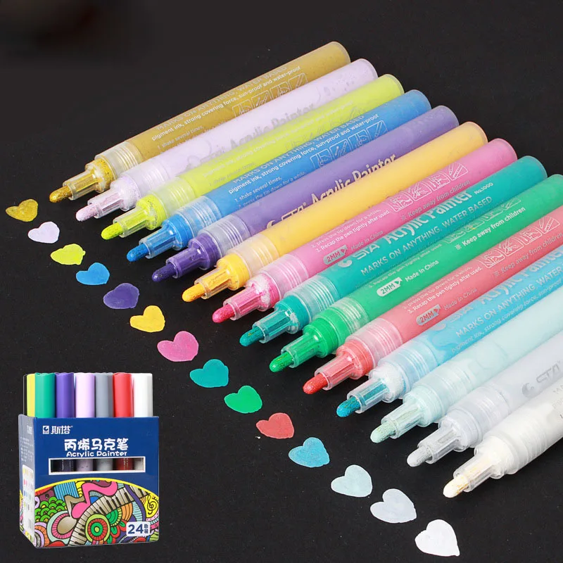 Acrylic mark pen water based paint pen suitin Crayons from Office