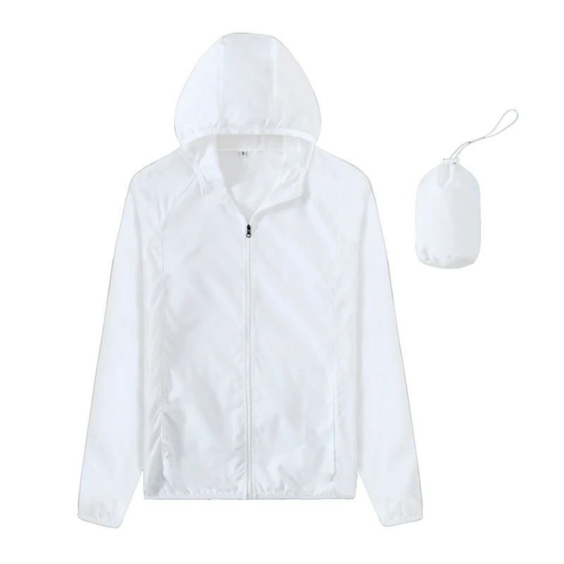 Мужские и женские быстросохнущие кожаные куртки водонепроницаемые пальто с защитой от ультрафиолета Спортивная брендовая одежда для отдыха на природе походная Мужская и женская куртка - Цвет: White