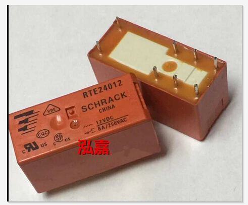 12VDC SCHRACK RTE-24012 RELAY 8A DUAL POLE PCB 