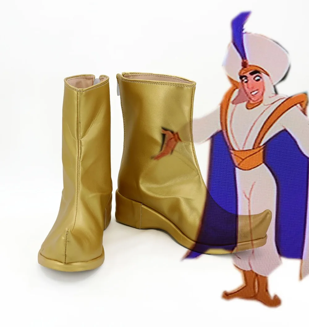 

Aladdin Cosplay Boots Shoes Golden Boots Custom Made Any Shoes