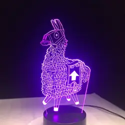 3D мультфильм животных ламы ночник 7 цветов светодио дный LED Настольная лампа домашний декор комнаты подарок LB88