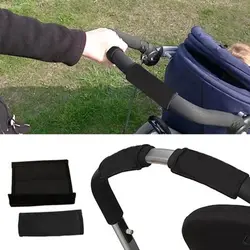 2 шт./компл. аксессуары для детской коляски коляска передняя ручка коляска черный подлокотник крышка волшебная лента защитный подлокотник