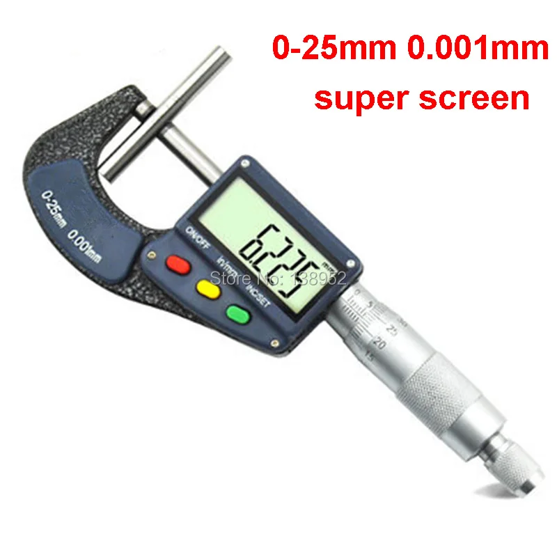 25mm 0.001mm Electronic Digital Micrometer micron outside micrometer