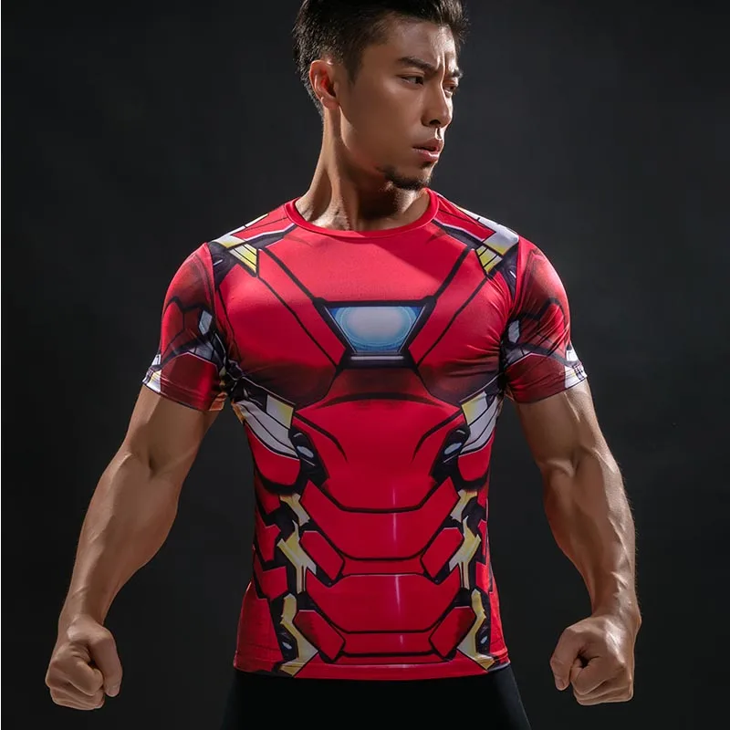 Iron Man T Shirt 3D Printed T-shirts Men Avengers iron man Civil War Tee Cotton Fitness G ym Clothing Male Crossfit Tops