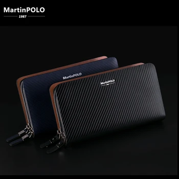 

MartinPOLO Mens Business Clutch Long Wallet Phone Pocket Leather Wallet Luxury Brand Fashion Leather Handbag Photo Holder MP2001