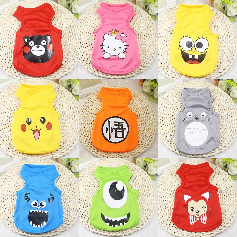 

Spring Summer Pet Dog Clothes For Small Dogs Cats Cute Puppy Pet Cat T-shirt Shirts Cartoon Chihuahua Pug Costumes Clothing