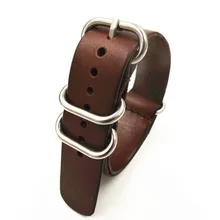 10 шт./лот Высокое качество 22 мм ремешком NATO натуральная кожа кофейного цвета Смотреть полоса НАТО ремни Zulu ремешок ремень-0212