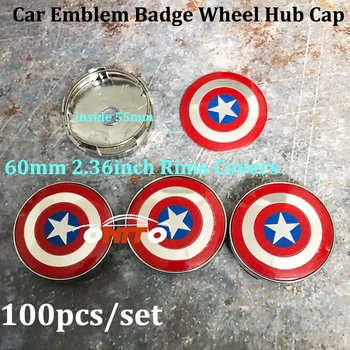 

100X chrome Base Car Wheel Center Caps car Cover Stickers Car Emblems badge For VW AUDI Skoda VW SAAB Volvo Jeep kia US Captain