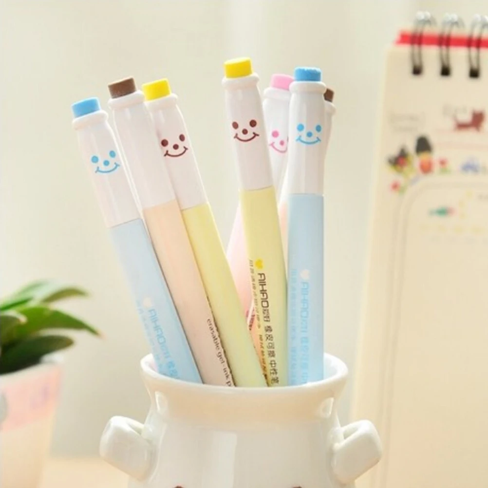 6pcs/lot Cute Kawaii 0.5mm Erasable Plastic Gel Pen Novelty Item Kids Gift School Supplies Korean Stationery