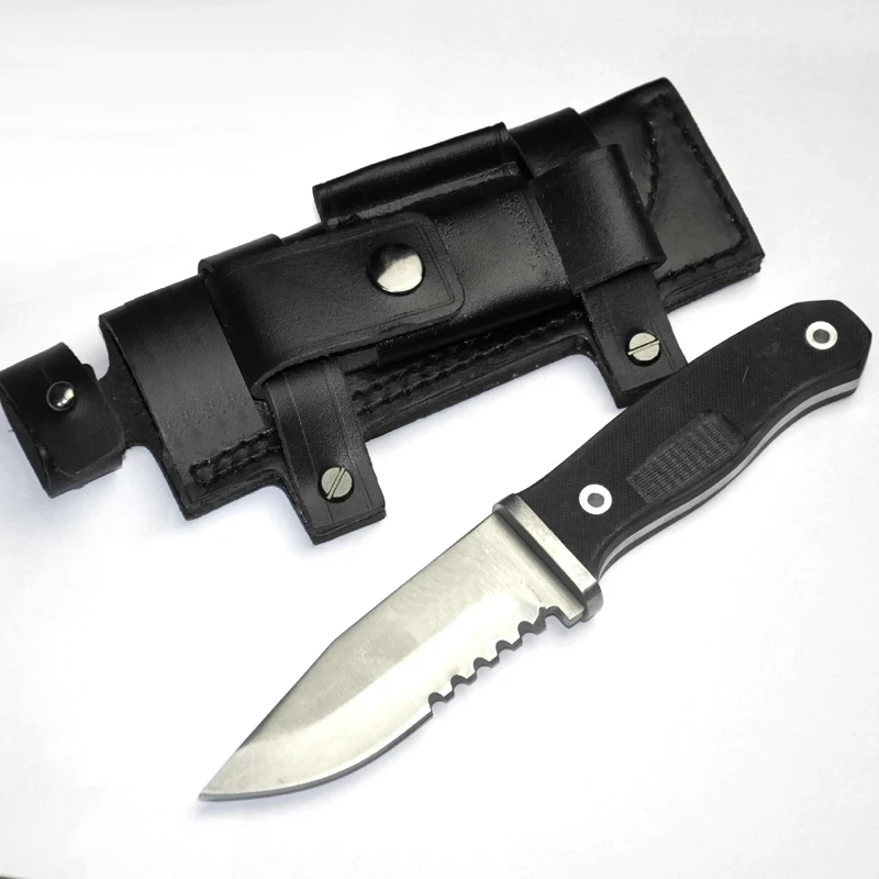 

Tactical Fixed Knife 7Cr18Mov Blade VG10 Handle Plating Titanium Knife EDC Survival Tools Camping Hunting Knives Saw SDIYABEIZ