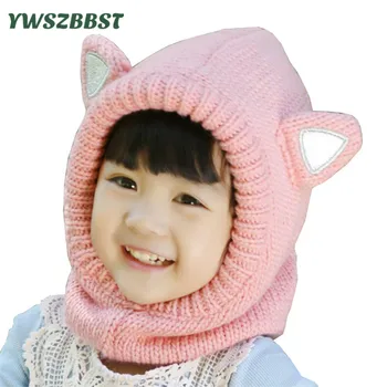 

New Winter Children Hat with Scarf Crochet Kids Hat Baby Cap Baby Hat for Girls Boys Children Cap for Kids Warm Cap Scarf