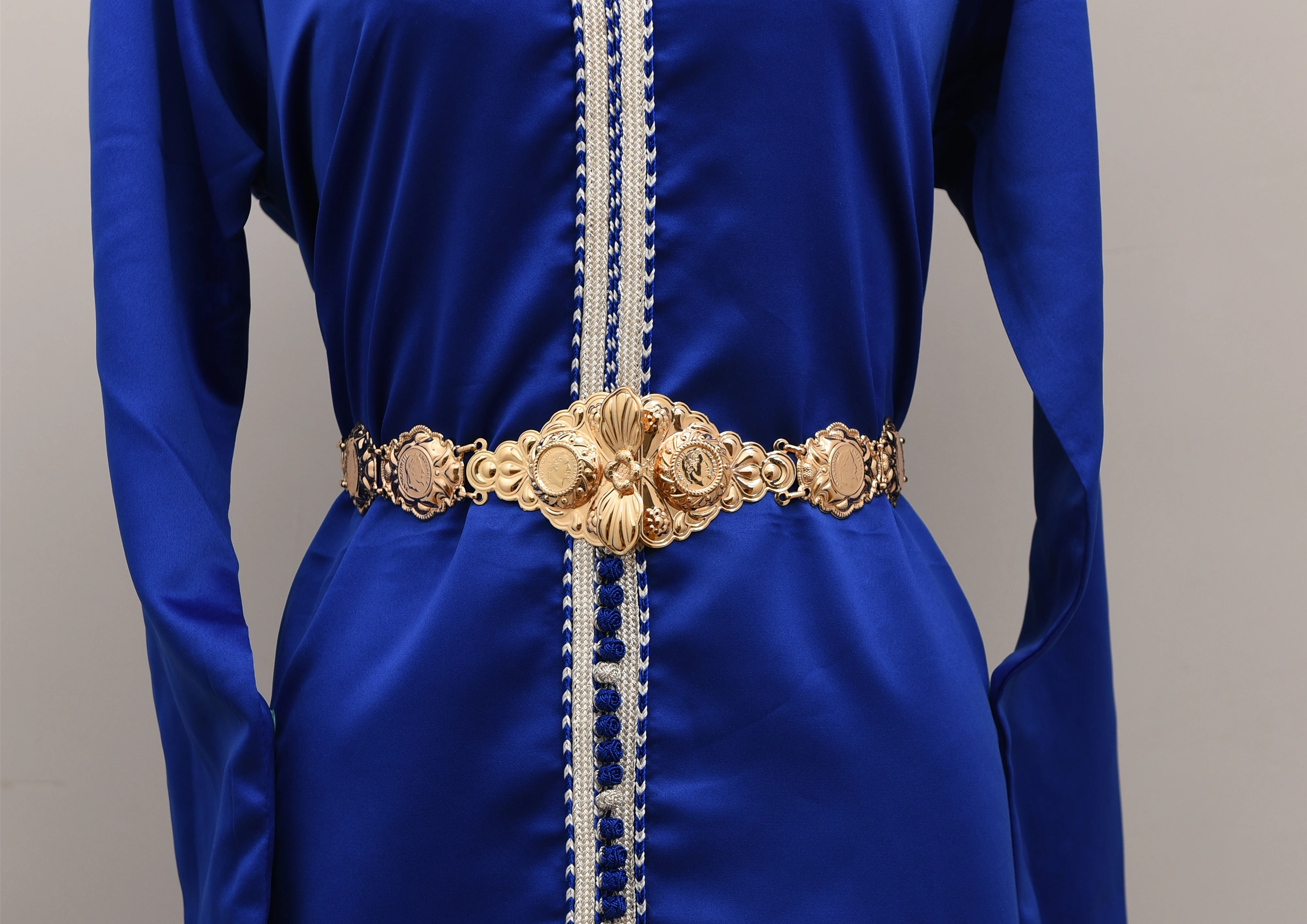 

Free shippping Moroccan Caftan wedding gold copper Metal coin belt for women