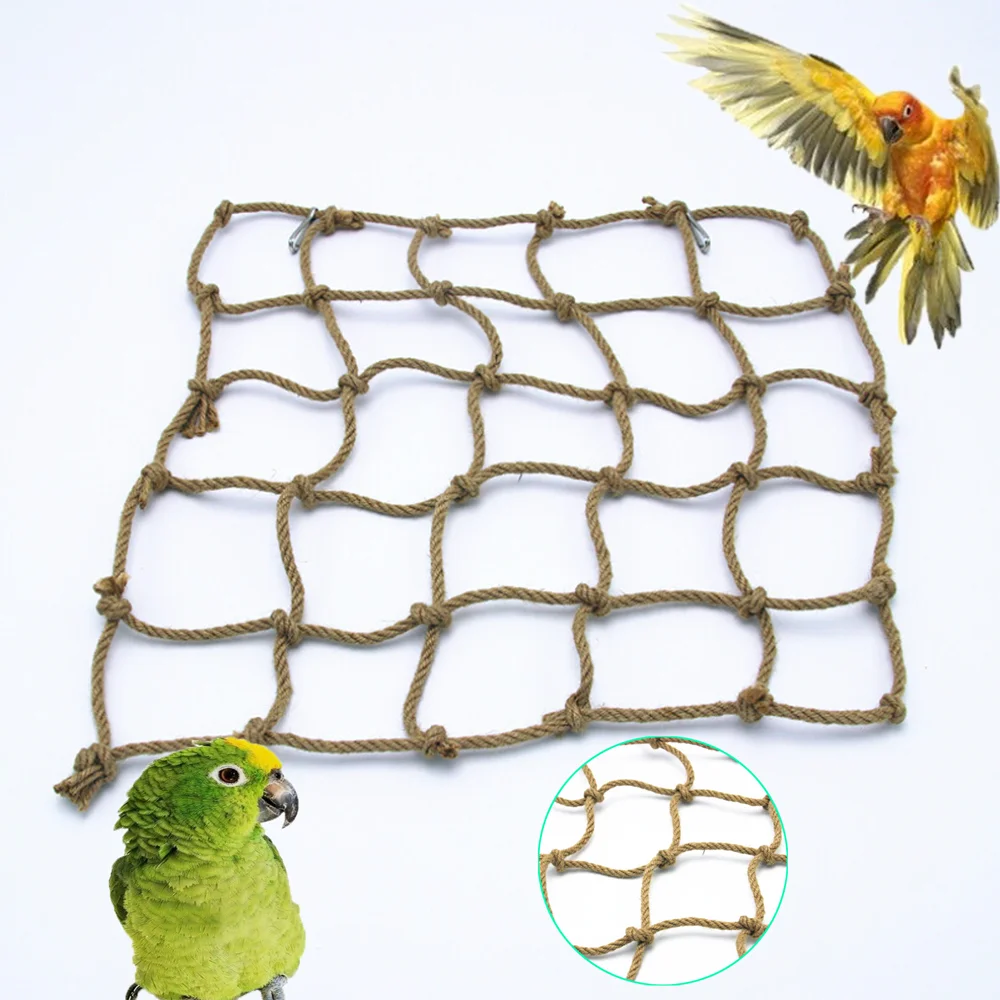 Клетка для попугая гамак качающаяся игрушка Cockatiel попугай Ара пеньковая веревка сетка для лазанья игрушки