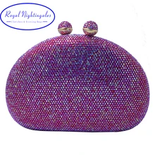 Королевский Nightingales Женская AB красная расшитая кристаллами Сумочка-клатч и вечерние сумки через плечо Сумочка-браслет жесткий клатч для подарка