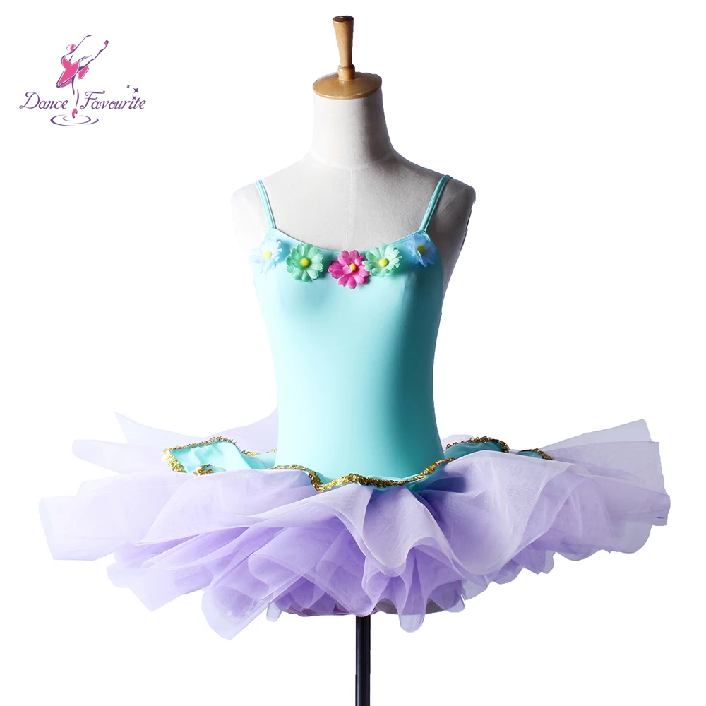 Pale Blue Top Bodice With Lilac Tulle Ballet Dance Tutu Girl Stage Performance Wear Costume | Тематическая одежда и