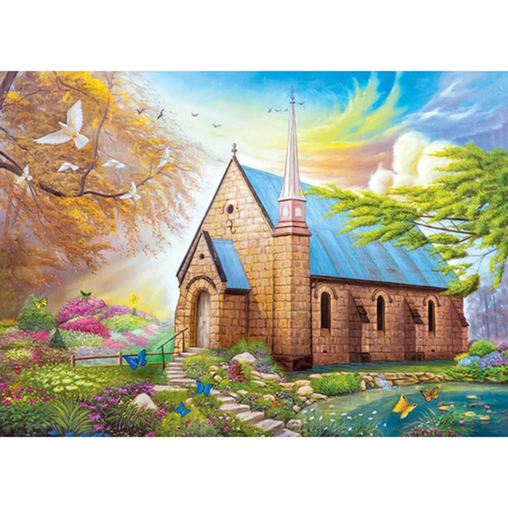 Sale diamond embroidery landscape house DIY Diamond Painting Cross Stitch kits 3D Mosaic pattern Needlework Series Decor | Дом и сад