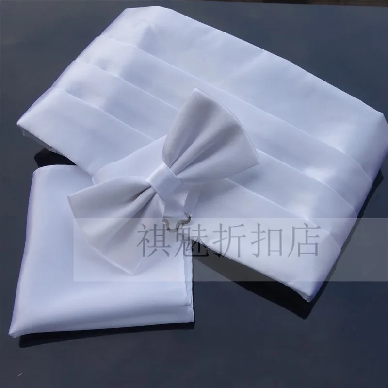 Комплекты Ikepeibao Red Cummerbund Карманный квадратный и галстук бабочка Премиум мужской