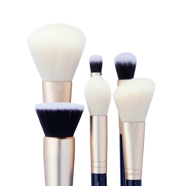 Jessup 6PCS Prussian Blue / Golden Sands Makeup brushes set LARGE POWDER FOUNDATION CONCEALER for face Make up brush 2