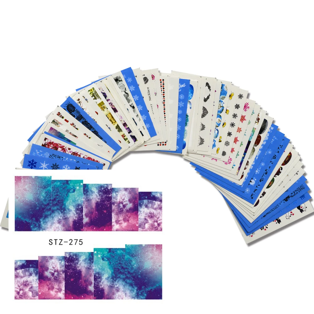 

40 sheets Hot Sale Random Designs Water Transfer Nail Art Sticker Beauty Temporary Tattoos Decal Decorations JINJ233