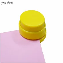 1PCS Korean Stationery Mini Stapleless Stapler ABS Plastic Stapler Paper Binding Binder Paperclip Without Staple Office Storage 1 pcs office staple free stapleless stapler home paper binding binder paperclip new drop ship