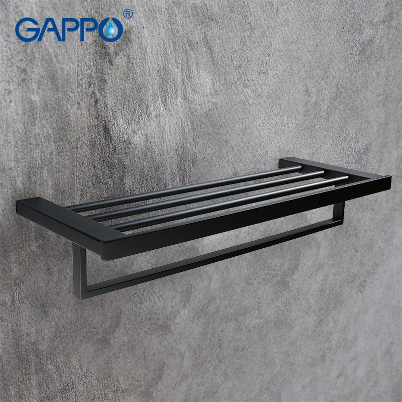 

GAPPO Towel bars black wall mounted bathroom accessories towel double racks bathroom hanger towels holders shower holder
