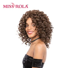 Miss Rola короткие синтетические волосы парики 2-13 дюймов Kanekalon синтетический фронтальный парик Термостойкое волокно 4/30# вьющиеся женские парики