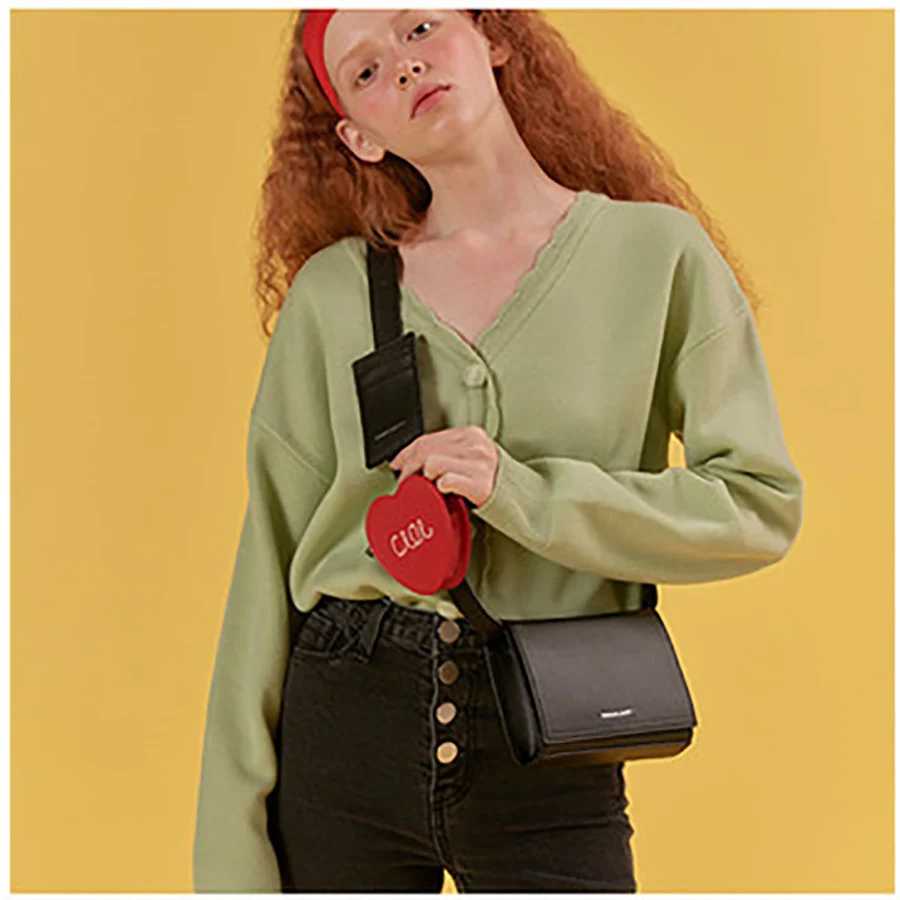 

Heart Card Card Mosaic Chest Bag Fashion Designer Shoulder Bag For Women Solid Color Flip Messenger Bags Women's Bags New 2019