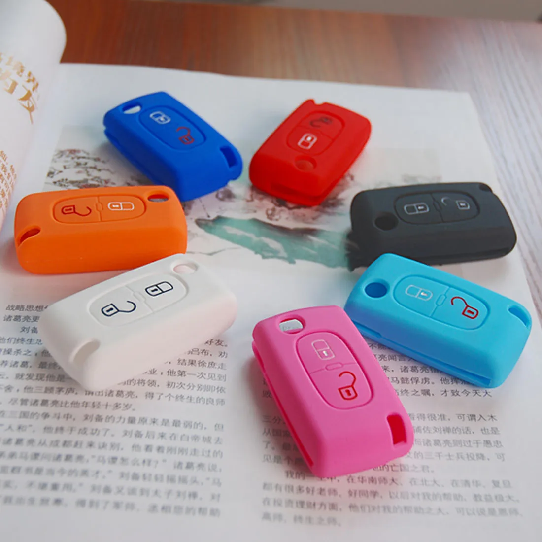 

Protector Cover 2 buttons Silicone Car Key Case For PEUGEOT 207 307 308 407 408 For Citroen C3 C4 C4L C5 C6