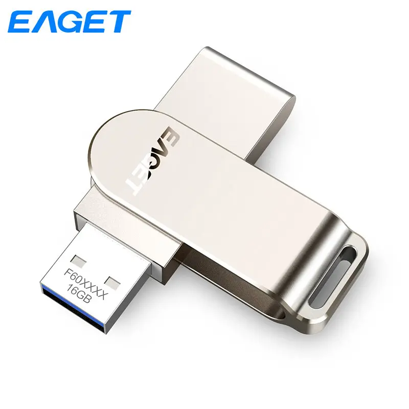 EAGET F60 Usb флеш-накопитель 32 ГБ 16 ГБ металлическая ручка привода 64 ГБ 128 ГБ 256 ГБ флеш-накопитель USB stick флешки USB 3,0 High Скорость U диска