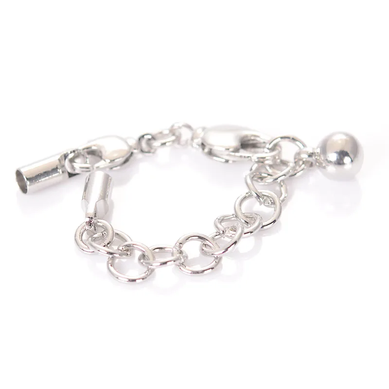 Lobster Clasp With Extention Chain Jewelry Ending Part Fits 3 MM Leather Wire Cords For Bracelets Neckalces Making | Украшения и