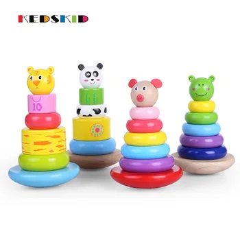 

Wooden Intelligence Classic Toys Color Geometry Column Tumbler Shape Sort Building Set Education Colorful Products Toy